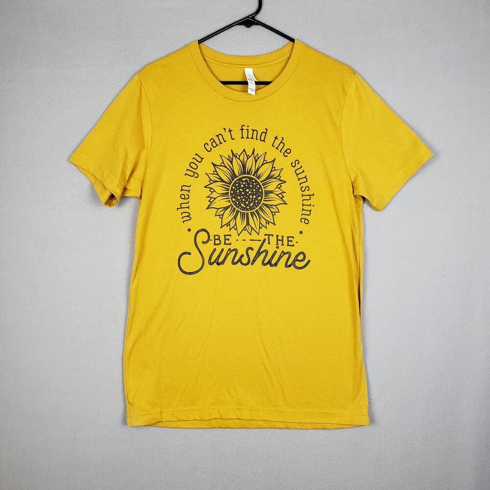 Be The Sunshine Graphic Tee Shirt Sunflower Golden Yellow Fall Country Size M